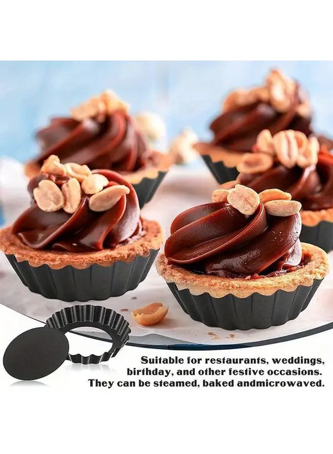 5pcs Black Tartlet Molds With Removable Bottoms For Baking Mini Tarts Cakes Pies - Image 5